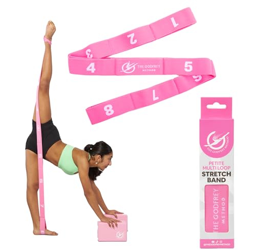 Petite Multi-Loop Stretch Band - Gymnastics, Cheer, Dance, Physical Therapy- The Godfrey Method - color: Pink