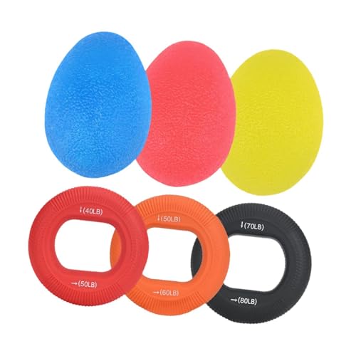 6Pcs Grip Strengthening Kit with Hand Grippers and Rings for Workouts