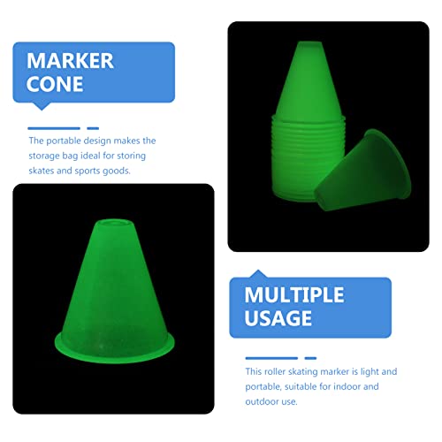 1 Set Skating Marker Cones Luminous Mini Agility Soccer Cones Plastic Glow in The Dark for Skate White