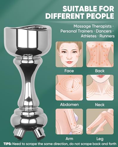 Fascia Massage Tool, Stainless Steel Myofascial Release & Gua Sha Scraping Facial Massager, Deep Tissue Cellulite Massager, Maderoterapia Kit Colombiana for Lymphatic Drainage - size: 2in1 Cup