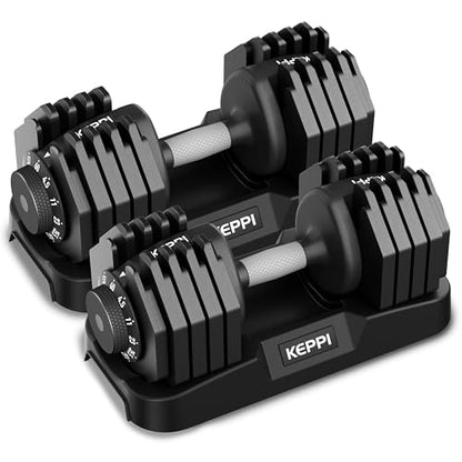 Keppi Adjustable Dumbbells Set of 2, Quick Adjust Weights for Home - style: 60LB-Pair