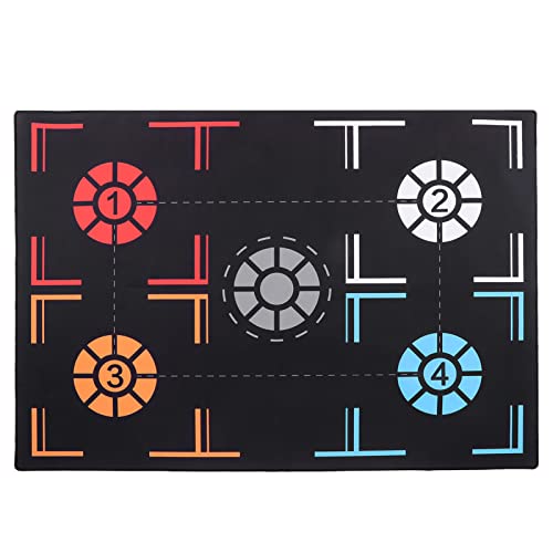 Estink Rubber Basketball Training Mat Black 2mm Footstep Dribbling Practice Mat 67 X 92cm with Point Markers Foldable Non Slip for Kids Under Training
