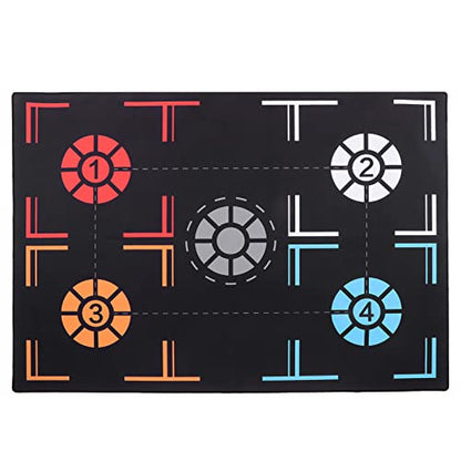 Estink Rubber Basketball Training Mat Black 2mm Footstep Dribbling Practice Mat 67 X 92cm with Point Markers Foldable Non Slip for Kids Under Training