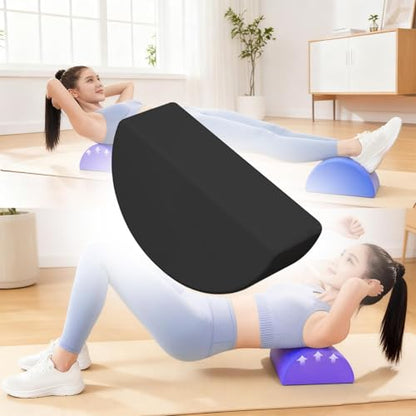 Half Round Yoga Block,Half Moon Balance Block,Multifunctional Exercise Brick Prop AntiSlip for Home Gym Workout Training - color: Black