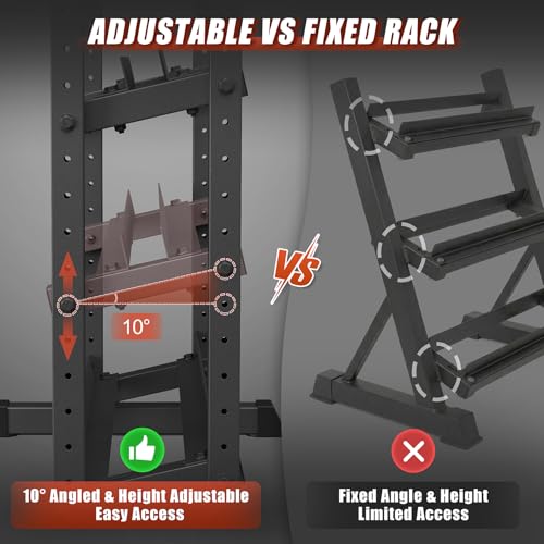 Jusgym Dumbbell Rack Stand Only, 3 Tier Adjustable Height & Angle 1100LBS - size: 34 x 18.7 x 36 inches