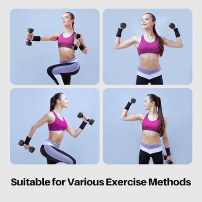 Zempox Adjustable Dumbbell Set, 4 in 1 Free Weight Dumbbell Set for Women, Hand Weight for Women at Home, Each 2lb 3lb 4lb 5lb with TPU Soft Rubber Handle for Home Gym Aquatic Fitness Equipment,Purple - color: Black