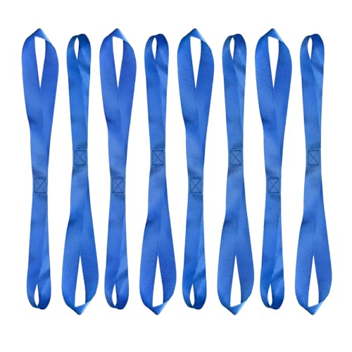 Wevdn 8 PCS Soft Loop Tie Down Straps, 1.1"x 18" Heavy Duty Tie Down Loops, 1500lb Load Capacity, 4500lb Breaking Strength for Securing Bikes, Motorcycles, Scooters, Lawn Equipment (Blue) - color: Blue, 8 PCS