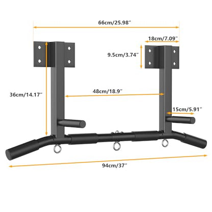 Wall Mount Pull Up Bar, Joist Beam Rafter Mount Pull-up Bar, Ceiling Mounted Chin Up Bar for Home Gym with Punching Bag Hanger - color: Black3
