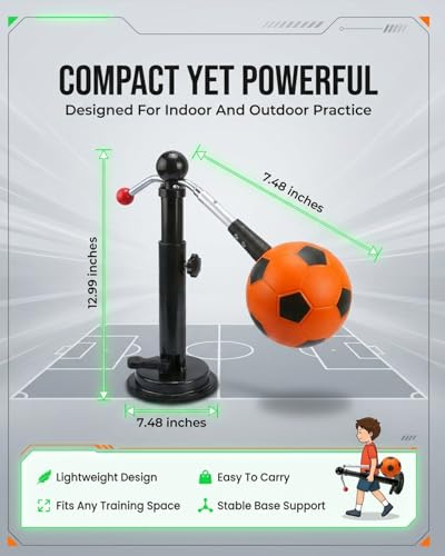 360 Soccer Trainer Solo Practice Equipment Adjustable Waist Belt Elastic Cord Ball Control Dribbling Passing Shooting Touch Training Aid Youth Kids Teens Adults