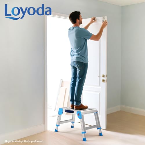 Work Platform 440 Lbs, Folding Step Stool with One-Touch Automatic Fold, 3 Height Adjustment Step Platform, Perfect for RV Cleaning, Home Painting and Reaching High Places, Standard - size: Standard