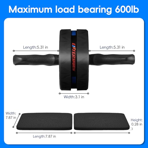 Ab Roller Wheel for Abs Workout with 2 Knee Pads for Home Gym - color: Blue
