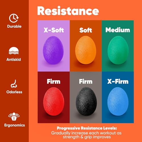HiKeep Stress Balls for Adults (6 Pack), Stress Ball, Grip Strength Trainer