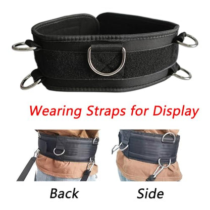 Fitness Resistance Belt Multi Functional Fitness Belt with 5 Rings for Weight Training and Resistance Training of Load Carrying Pull Up Belt Squat