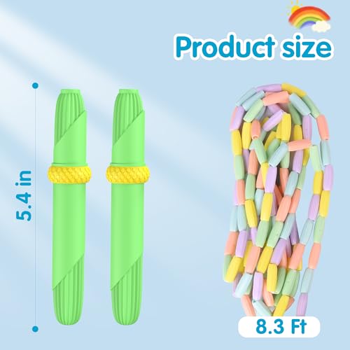 Beaded Jump Rope 1 Pack/2 Pack, ACEONE Segmented Skipping Rope for Kids Adults, Adjustable Tangle-Free Toddler Jumping Rope for Fitness Exercise Training - color: Green