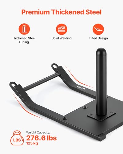 VEVOR Football Sleds and Chutes, Weight Sled, Football Training Pull Push Running Sled, Fitness Workout Sled Push Gym Equipment, Adjustable Height Handle, Compatible 1/2 in Weight Plates