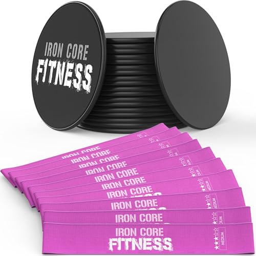 Sculpt Your Dream Glutes and Abs with Non-Slip Mini Loop Resistance Bands and Core Sliders for Working Out– Durable and Portable Equipment for Booty Gains, Core Strength, and Total Body Workouts