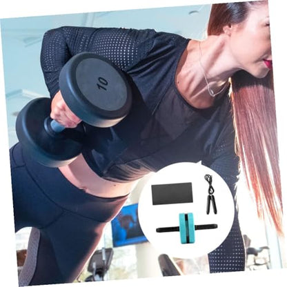 Silent Ab Roller Wheel Fitness Trainer with Wide Stability Wheel Knee Pad and Jump Rope for Core Strength and Posture Correction Suitable for Beginners and Professionals Blue and