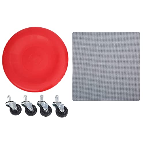 4 Wheel Abdominal Exerciser, Abdominal Muscle Plate with Smooth PVC Wheels, Multi - Directional Slide Disc for Core Workout, Includes Pad and Wheels for Home Fitness