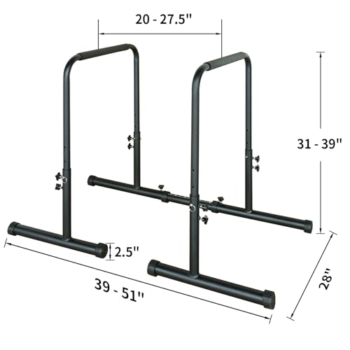 Dip Bar, Adjustable Dip Stands Station for Home, Functional Heavy Duty Parallette Bars for Upper Body Workout (550LBS Loading Capacity, 2025 New Version)