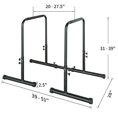Dip Bar, Adjustable Dip Stands Station for Home, Functional Heavy Duty Parallette Bars for Upper Body Workout (550LBS Loading Capacity, 2025 New Version)