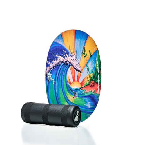 The Original Indo Board - Balance Board Trainer for Core Strength, Stability & Athletic Performance - Surfing, Skateboarding, Snowboarding, Yoga, Physical Therapy & More. Includes Board and Roller. - color: Bamboo Beach