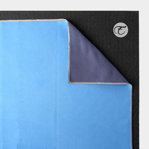 Eunzel Hot Yoga Towel, Reversible Two-Tone Non-Slip Yoga Mat Towel, Sweat Absorbent for Hot Yoga, Pilates and Workout, 72" x 26.5", Navy& Blue - color: Navy& Blue