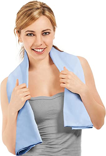 Microfiber Towel, Beach Towel, Fast Drying, Lightweight, Soft, Compact, Quick Dry Fitness Hiking Yoga Camping Travel Towel (Blue, L 30x60 in)
