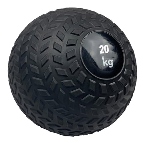 Medicine Ball Black Wall Ball, Slam Ball Weighted Ball Core Muscle Cardio Workout - Easy to Grip Tread - Heavy Duty PVC Shell (Size : 20kg/44.1lb) - size: 20kg/44.1lb