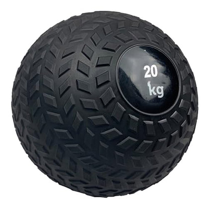 Medicine Ball Black Wall Ball, Slam Ball Weighted Ball Core Muscle Cardio Workout - Easy to Grip Tread - Heavy Duty PVC Shell (Size : 20kg/44.1lb) - size: 20kg/44.1lb