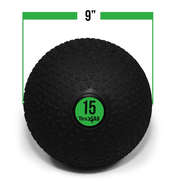 Yes4All Slam Balls, 10-40lb Weighted Ball Weight, Durable PVC Sand Filled Workout Dynamic Slam Ball for Strength Training, Triangle, Black, 15lbs - color: C. Triangle Black, style: C. 15lbs
