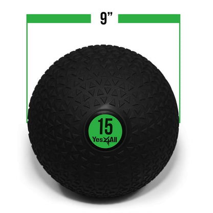 Yes4All Slam Balls, 10-40lb Weighted Ball Weight, Durable PVC Sand Filled Workout Dynamic Slam Ball for Strength Training, Triangle, Black, 15lbs - color: C. Triangle Black, style: C. 15lbs