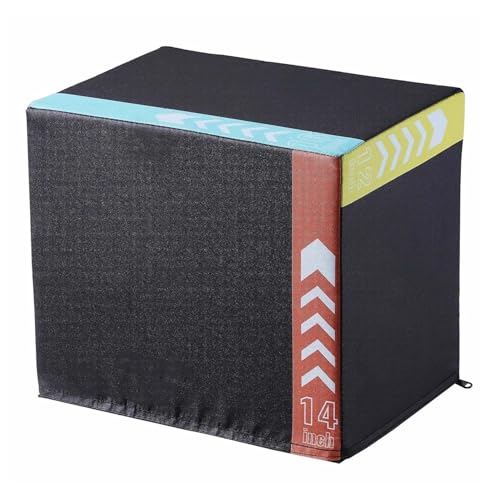 Plyometric Jump Box 3-in-1, 16/14/12 Inch - Cotton Plyo Box for Fitness, Agility & Strength Training - Anti-Slip Exercise Step Up Platform - Home & Gym