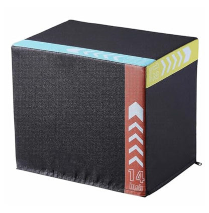 Plyometric Jump Box 3-in-1, 16/14/12 Inch - Cotton Plyo Box for Fitness, Agility & Strength Training - Anti-Slip Exercise Step Up Platform - Home & Gym