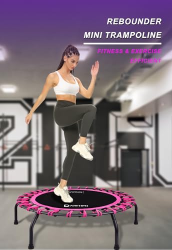 350lbs Rebounder Mini Trampoline for Adult, Indoor Small Trampoline for Exercise Workout Fitness, Upgrade Design Bungee Trampoline for Safer Quieter Bounce [40 Inches]