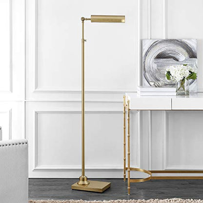 SAFAVIEH Lighting - Renla 55-65-Inch Adjustable Floor Lamp - Brass - Modern Extendable Bar Design - Task Reading Lamp for Living Room, Bedroom - LED Bulb Included (FLL4072A)