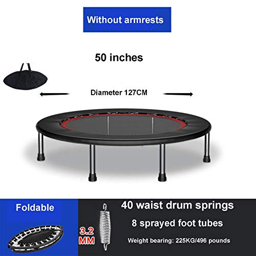 TXTC 40inch Foldable Mini Trampoline,Fitness Trampoline with Trampoline Bag,Stable & Quiet Exercise Rebounder for Kids Adults Indoor,Workout Max 440lbs (Color : D-50inch)