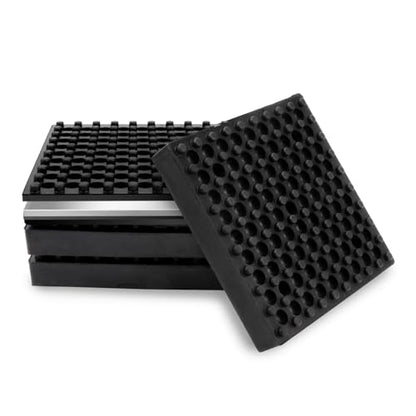 4 Pack Exercise Equipment Mat, Heavy Duty Thick Steel Embedded Rubber Pad, for Treadmills, Washing Machines, dryers, Non Slip Noise Reduction, 4 x 4 x 0.8 Inches