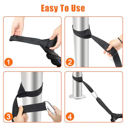 2 Packs Battle Rope Anchor Strap Kit Accessories for Home Gym Outdoor Muscle Workout Equipment,Carabiners with 4 Durable Straps and 2 Heavy Duty Carabiner, Home Gym Equipment
