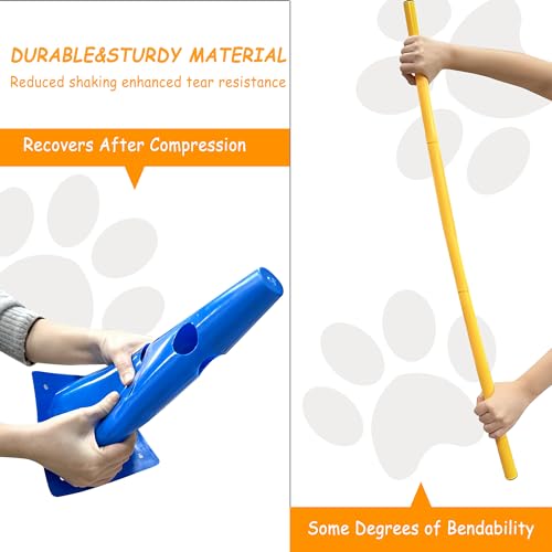 Dog Agility Hurdle Cone Set, Dog Agility Backyard Set Include Height cossbar Agility Rods, Dog Agility Equipment for Rehabilitation & Beginners(Blue+Orange+Yellow) - color: Blue+Orange+Yellow