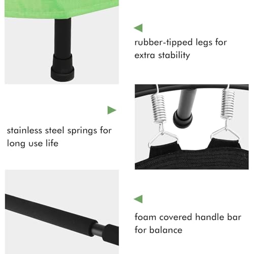 ANCHEER Trampoline for Kids, Toddler Trampoline Indoor Sports and Outdoor Games 56" Kids Rebounder 220LBS Capacity with Adjustable Safety Handrail Foldable Jumper for Boys and Girls