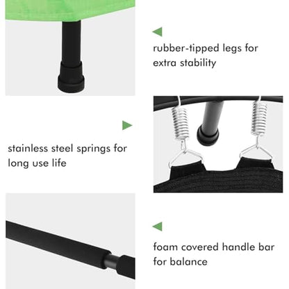 ANCHEER Trampoline for Kids, Toddler Trampoline Indoor Sports and Outdoor Games 56" Kids Rebounder 220LBS Capacity with Adjustable Safety Handrail Foldable Jumper for Boys and Girls