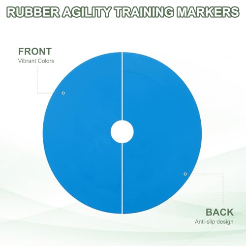 Flat Cones Spot Markers, Non-Slip Spot Marker Agility Dot Soccer Cones with Drawstring Bags - color: Blue