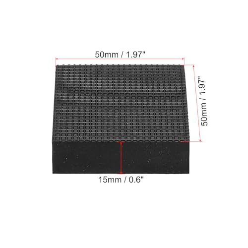 PATIKIL Rubber Anti-Vibration Pads, 4 Pcs Square Vibration Isolation Mats 1.97" x 1.97" x 0.6" for HVAC, Air Conditioner, Air Compressor, Washer, Dryer, Black