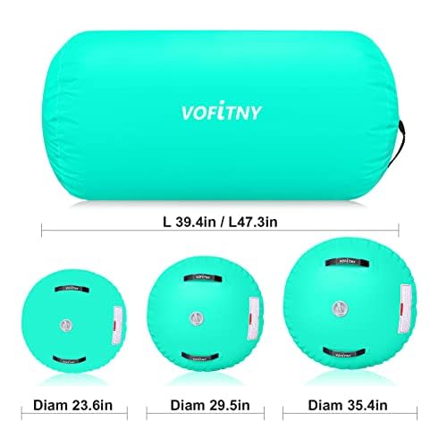 VOFiTNY Gymnastics Air Barrel Tumbling Equipment Back Handspring Trainer - color: Mint nopump, size: 3.3'L x 2'D