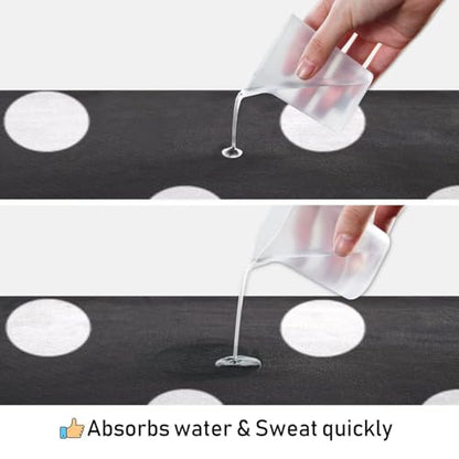 Black and White Polka Dot Yoga Mat Towel, Non-Slip Sweat Absorbent Lightweight Yoga Towel for Hot Yoga, Pilates, Fitness and Workout, Travel 72" x 27" Machine Washable