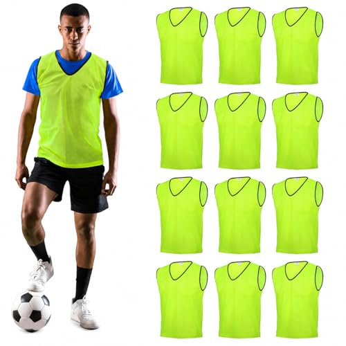 GSi Sports Speed Agility Training Bundle, 12 Practice Pinnies and 6 Adjustable Agility Hurdles for Group Drills