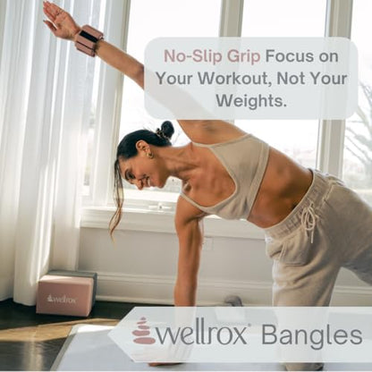 Weighted Bangles – Adjustable Ankle and Wrist Weights for Women & Men – Set of Ankle Weights 2 lbs (1 lb Each Wrist Weight) | Weighted Arm Bands for Pilates, Yoga, Running & Walking - color: Grey