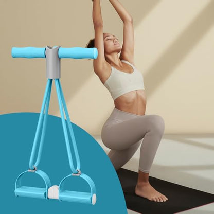 Fitness Stretch Ropes - Ankle Pedal Puller, Training Tubes | Quad Resistance Bands, Elastic Tension Device During Slimming Workouts While Strengthening Abdomen, Legs, Arms with Portable & Lightweight