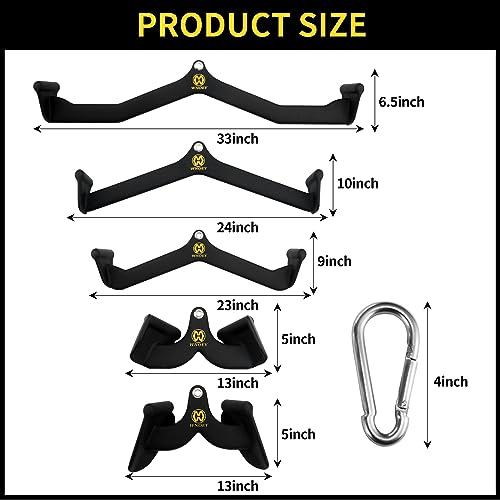 LAT Pulldown Attachment,Back Tricep Bar Strength Training,Handle Grips LAT Pull Down Bar Press Down Exercises,Cable Machine Accessories, Cable Back Attachments for Home Gym - style: Style 5 Pcs