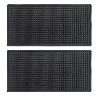 Rubber Service Bar Mat, Anti-slip12 x 6" Rubber Bar Spill Mat, 2 Pcs Premium PVC Pad for Kitchen, Restaurant, Countertop, Hotel, Beverages(2Pcs) - size: (12" x 6" -2Pcs)